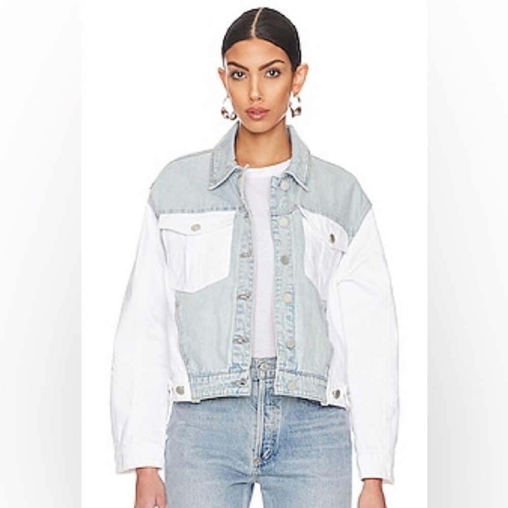 No Limit Color Block Denim Jean Jacket.